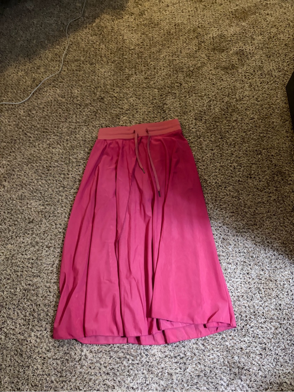 HALARA Pink Drawstring Midi Skirt
